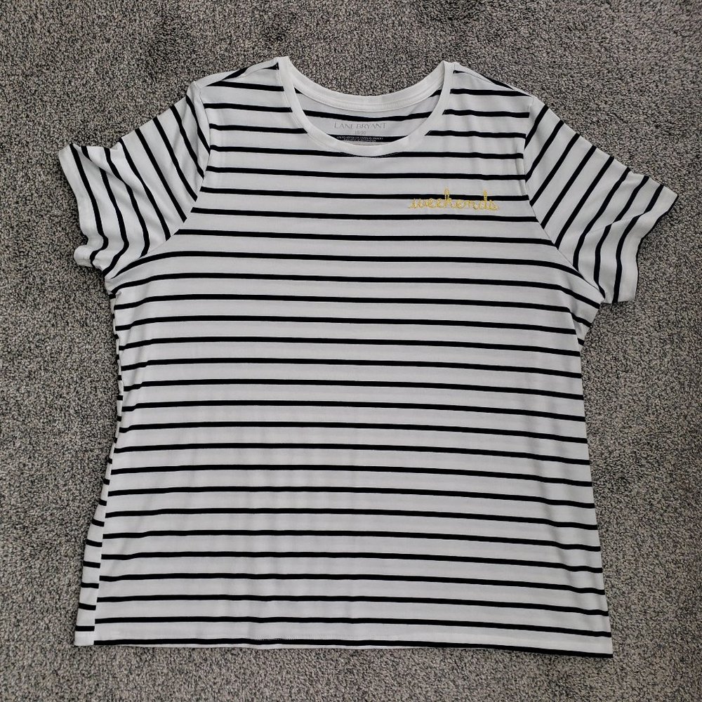 ***Lane Bryant women’s Short Sleeve Striped T-Shirt, size 18/20***